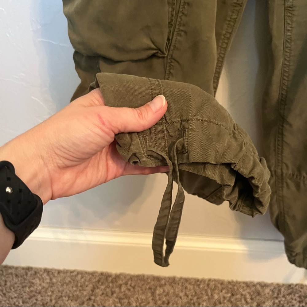 POLO RALPH LAUREN Runway Line Linen Blend Twill Cargo Pant in Army Green Sz 6 - Picture 10 of 14